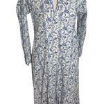 Livro Classic Kurta Midi Tunic Blue White Floral Dress XS Photo 0