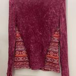 Daytrip Southwestern Accent Pullover Red Acid Wash Photo 4