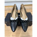 Naturalizer  Women's Dressy Becca Flat Black Leather 9 NIB Office Metallic Detail Photo 5