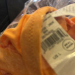 Aerie AE  Crossover Keyhole Halter Bikini Top Orange Bright Swimsuit Large Photo 4