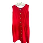VTG 80s Damon II Red Sleeveless Button Down Sheath Dress Size 12 Made In Mexico Photo 1