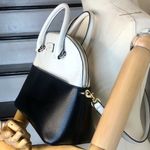 Kate Spade White Black Leather Dome Shaped Top Handle Crossbody Satchel Photo 1