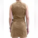 REWASH  Womens Full Zip Belted Brown Dress Removable Belt, Flap Patch Pockets S Photo 3