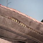 Vintage Straw Purse Clutch Handbag Wood Handles Brown Beige Lined Boho Photo 3