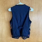 VTG Casey & Max Waistcoat Vest Womens Small Navy Fall Cardigan Style India Blue Photo 5