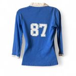 Aeropostale Vintage Blue and White Aero Polo Style Shirt Photo 2