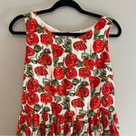 Sunday in Brooklyn  Anthropologie Floral Red Roses Dress Size Medium Photo 2