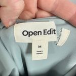 Open Edit  Funnel Mock Neck Sleeveless Midi Dress Blue Green M Slit Fitted Photo 9