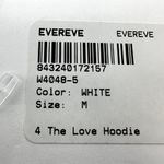 Evereve  x 4 THE LOVE Hoodie Sweatshirt Oversized Pullover Cotton White M NWT Photo 3