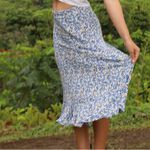 Tilly's  Blue and Cream Patterned Maxi Skirt Photo 1