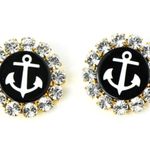 Dolce & Gabbana Couture Rare Crystal Anchor Clip-On Earrings Photo 0