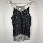 Xhilaration Xhiliration Black & Grey Tank Top Lace Blouse Photo 2