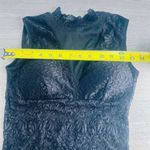 None Black floral lace sheer bodysuit top Photo 7