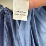 Ramy Brook  Blake Blouse Medium Steel Blue Chevron Pleated Ethereal Peasant Flowy Photo 9