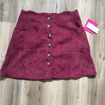 Amy Byer  NWT Size Large wine color, Courdoy Skirt With Functional Buttons Photo 0