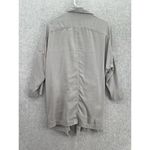 Lulus  Women's Shacket Open Front Solid Gray Size XS Roll Tab Thin Short Sleeve Photo 1