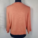 INC International Concepts Open Front Cardigan Sweater Silver Applique Orange Size L Photo 6