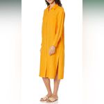 The Drop Linen Shirt Dress XL Mango Orange Button Up Photo 3