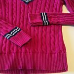 Ralph Lauren  Lauren Active Collection Y2K Tennis V Neck sweater cableknit, sz S Photo 6