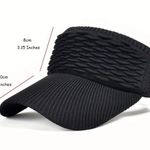 Textured Sun Visor Cap, open Top Summer Knitted Outdoor Sun Hat for Women Photo 4