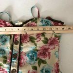 Katia Dress A Line Floral Cotton Ruffle Button Detail Sleeveless Beige Blue M Tan Size M Photo 4