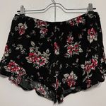 Urban Outfitters Black floral scalloped shorts Photo 1