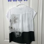 Simply Vera, Vera Wang NWOT Simply Vera Verawang women’s black white cuffed sleeve artistic pattern top Photo 4