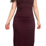 Windsor Vintage 90s Eggplant Purple Asymmetrical Midi Dress Mesh Fairy Grunge Photo 0