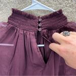Joie Imperfect  long sleeved smocked top sheer overlay/sleeves deep wine large Photo 7