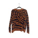Maurice's Animal Print Sweater Brown & Black Distressed Hem Plush Photo 5