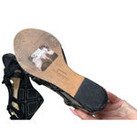 Salvatore Ferragamo Black Leather Stitched Wedges Sandals SIze 7 Photo 5