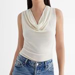 EXPRESS White Cowl Neck Tank NWT size XL Photo 0