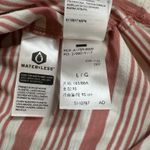 Dockers Womens Striped V Neck T Shirt L Slim Fit Red White Cotton Short Sleeve Photo 4