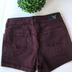 American Eagle AEO Maroon Super Stretch Hi-Rise Shortie Short Photo 1