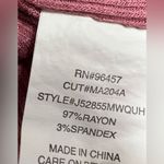 Eyeshadow  Dusty Rose Ribbed V-Neck Short Sleeve Top - Size Large - VGUC Photo 4