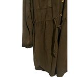 36.5 Shirt Dress Women Medium Forrest Green Faux Suede Button Up Long Sleeve Photo 3