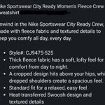 Nike Sportswear City Ready Fleece Crewneck Crop Sweatshirt Purple Size M Photo 15