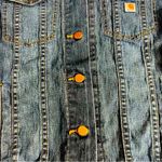 Carhartt Vintage  Women's Denim Jacket Indigo Blue Size SP Pockets Light Wash Photo 9