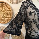 BSUBSEACH Black Sheer Lace Boho Fairycore Festival Layering Top Mini Dress OS Size XL Photo 5