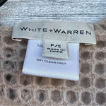 White+Warren Cardigan Womens Cashmere Open Beige Black Stripe Tie Hooded small Tan Photo 3