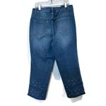 Christopher & Banks Denim Blue Cropped Jeans with Embroidered & Lace Detail Photo 2