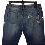 Clash bootcut flower stitched blue jeans size 5 Photo 4