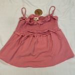 BiBi NWT SzS pink ruffle trim elastic bodice adjustable spaghetti straps top Photo 1