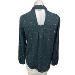 ZARA  Black Polka Dot Button Up Collar Long Sleeve Cutout Back Shirt Blouse Top S Photo 1