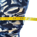 Ralph Lauren Lauren  Navy Blue White Sheath Dress Empire Waist V-Neck 16W Floral Photo 6