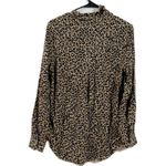 BeachLunchLounge Tan Tie Front Blouse with Mandarin Collar Photo 1