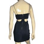 Alice + Olivia  Women’s Size 6 Black Havana Cut Out Spaghetti Strap Mini Dress Photo 4