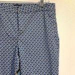 NYDJ Capri Womens Size 16 Petite Pants Trouser Diamond Pattern Zip Up Blue White Photo 3