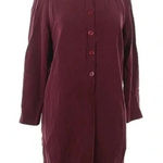 Vintage Patrick Collection 100% Silk Burgundy Button Down Sweater Dress Size 8 Red Photo 0