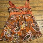 orange Paisley print Y2K baby doll‎ Tag Hard To Read Unknown Brand Size M Photo 0